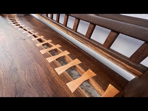 An UNUSUAL process of tinting furniture. How to make DIY BOG oak bench.