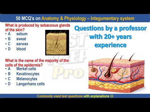 50 Integumentary system practice questions by professor | mcq on human skin | skin mcqs | #skin