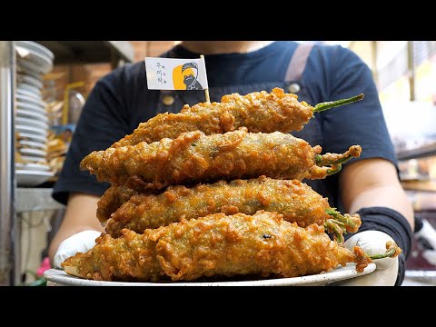 Amazing Fried King Pepper Ultimate Korean Street food / 광장시장 고추튀김 맛집 우이락