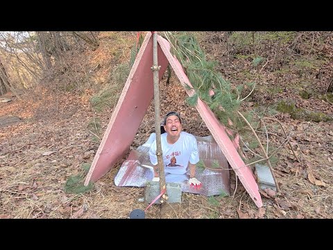 Let's survive for 24 hours in the mountains where there is no one!