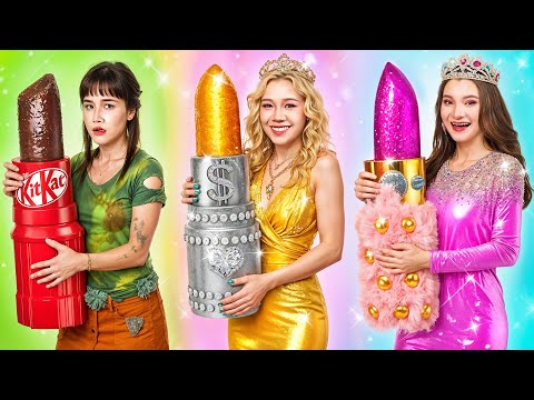 Rich vs Broke vs Giga Rich Girl Challenge at School! Who is the best Queen?