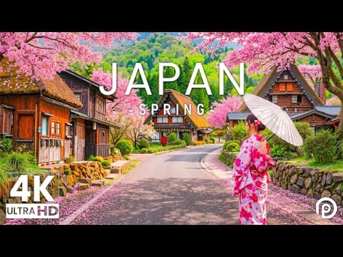 Spring in Japan 4K - Relaxing Music with Beautiful Natural Landscapes - 4K Video UHD
