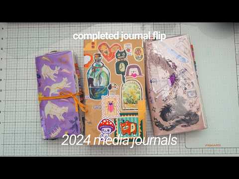 completed journal flip through ⭐︎ 2024 media journals | Traveler's Notebook & Sterling Ink N1