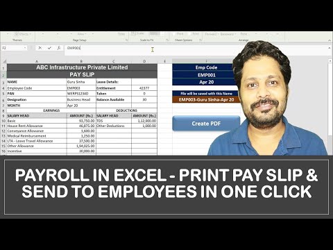 Payroll tool in Excel - Print Payslip and Send to employees in one click