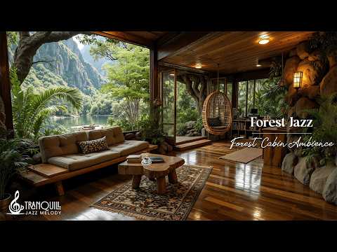Wooden Forest Cafe Jazz For Relaxing | Gentle Piano Jazz Music with Relaxing Escape for Work & Study
