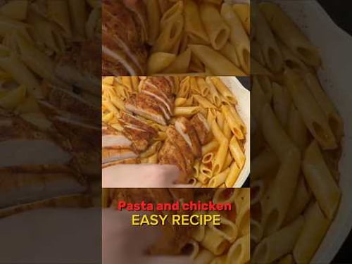 Go on my channel for the full steps 🥰 EASY PASTA AND CHICKEN RECIPE 🍝 very delicious😍 #pasta