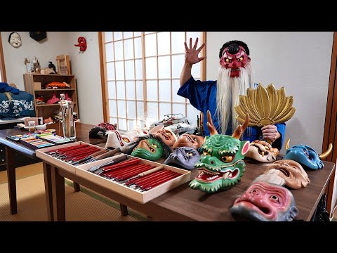 The process of making monster masks. A Japanese mask craftsman.
