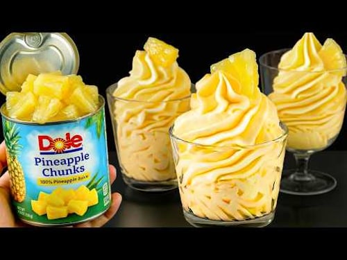 Italian Family Trick! no SUGAR! The most amazing Pineapple Dessert in 5 minutes! Pineapple mousse