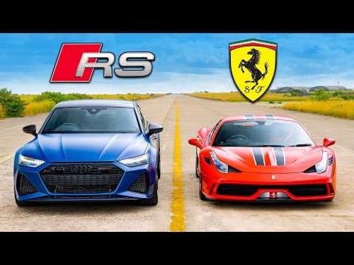 Ferrari 458 Speciale v Audi RS7 Performance: DRAG RACE