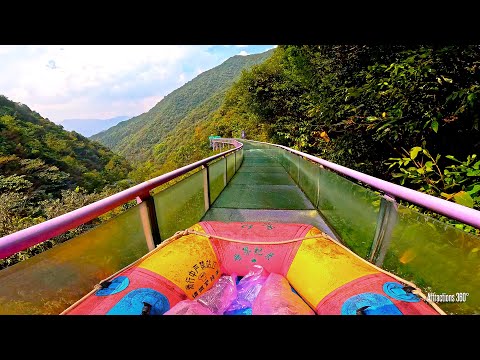 INSANE! 2-MILE GLASS Water Slide Ride Down the Mountain! | Longest Glass Water Slide in the World!