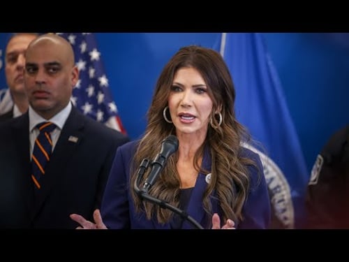 DHS Secretary Kristi Noem takes questions in NYC after fatal ICE shooting in Minneapolis