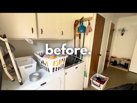 dramatic laundry room makeover on a tight budget! | DIY Laundry Room Makeover