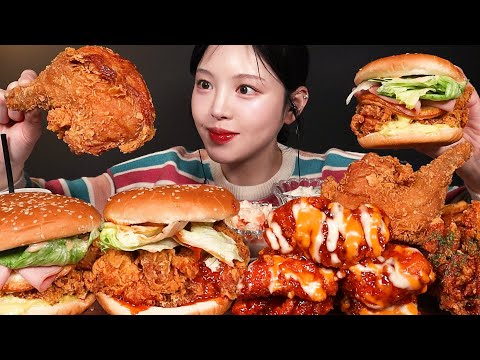Giant Fried Chicken Leg, Hot Cheese Chicken, Spicy Chicken Burger ASMR