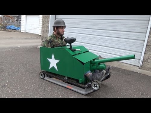 Potato Cannon Mini Tank Made From Junk
