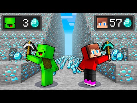 JJ and Mikey DIAMOND RACE BATTLE in Minecraft - Maizen