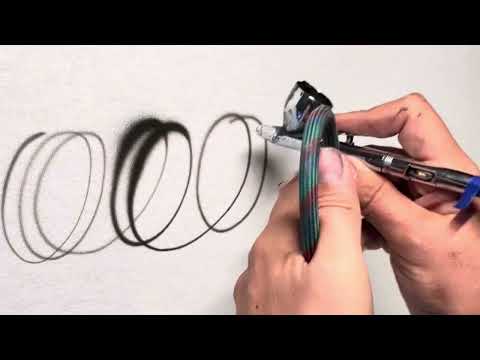 Mike McLoren@ Airbrushparty airbrushing t-shirts exercise spiral thick and thin #airbrush #tutorial