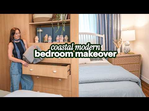 cozy and CALM coastal bedroom makeover (BEST surprise reveal)