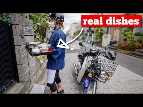 Old School Japanese Noodle Delivery With Real Dishes