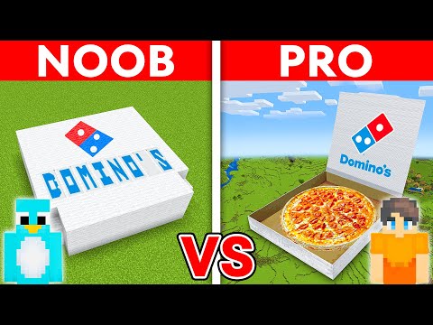 NOOB vs PRO: DOMINO'S PIZZA House Build Challenge in Minecraft