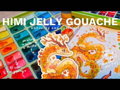 trying out HIMI GOUACHE for the first time! 🍂✨ (as a complete gouache noob)