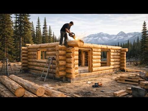 Man Builds an Off-Grid Log Cabin in Alaska | Start to Finish by @ThisIsMyAlaska