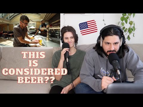 Why Does European Beer Have So Much Foam??? | Americans React | Loners #41