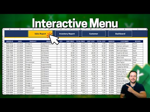 Interactive Navigation Menu Excel with Buttons to Switch Between Sheets