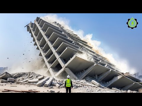 Extreme Fastest Building Demolition Compilation | Amazing Dangerous Crane Operator Skills #16