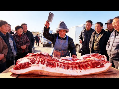 老孟可發財了,趕完集在家門口賣上豬肉了,一哥們兒直接來一頭豬! 【立福128】