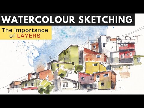Watercolour and Ink Sketching Tutorial - Line and Wash Techniques