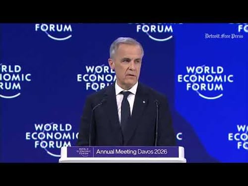Mark Carney speech in Davos says 'Canada strongly opposes' Trump's Greenland tariffs