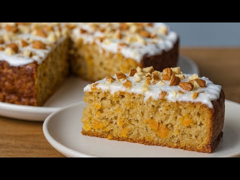 Haferflocken, Apfel und Karotte! Kuchen ohne Mehl! Mein liebstes gesundes Dessert!