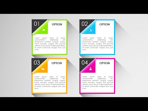 Create 4 Square shapes folded paper infographic design in PowerPoint | Free PPT