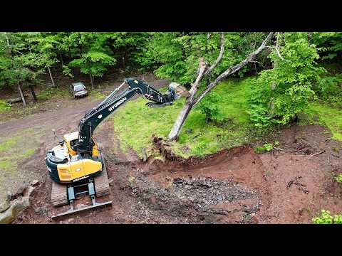 Digging driveway drainage trenches