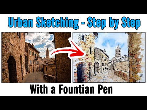 How to Start Fountain Pen Urban Sketching - Easy Step by Step for Beginners