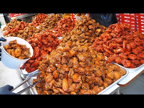 amazing dexterity of Korean street food master's skill !! AUTHENTIC chicken, dumpling video - TOP 11
