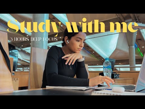 3 Hour study with me | 50/10 mins Pomodoro sessions | يلا نذاكر مع بعض | مكتبة اسكندرية
