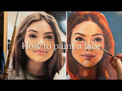 How to paint a face tutorial (REAL-TIME) Acrylic Portrait Painting for Beginners Step by Step