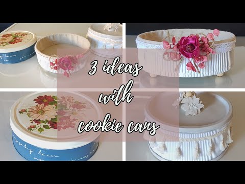 3 EASY and USEFUL IDEAS with COOKIE CANS ♻️ EASY CRAFTS 🌼DECOUPAGE 💕Crafts and Recycling