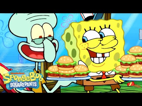 1 Hour of Squidward at the Krusty Krab 🐙🍔 | @SpongeBobOfficial