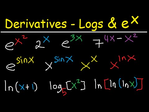 Derivatives of Exponential Functions & Logarithmic Differentiation Calculus lnx, e^2x, x^x, x^sinx