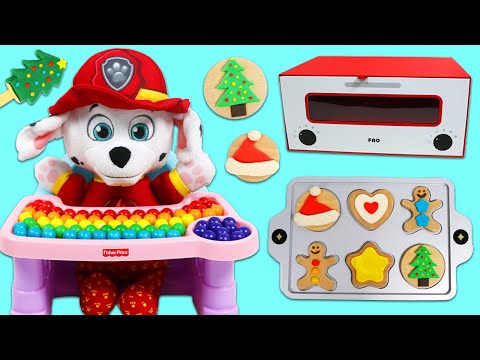 Paw Patrol Marshall Bakes Play Doh Christmas Cookies!