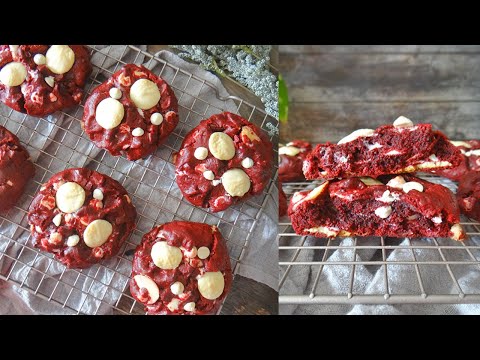 EASY RED VELVET CHOCOLATE CHIP COOKIES!!! Soft & Chewy Bakery Style Cookies