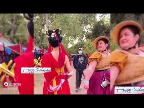 当中国风遇上外国人!女孩穿汉服走在外国街头,老外们都惊呆了