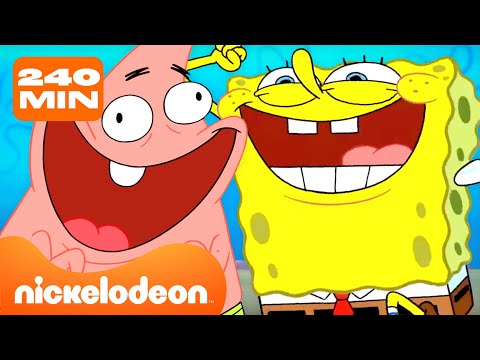 Губка Боб | Самые счастливые моменты СпанчБоба! 🤗 | 4-часовая подборка | @SpongeBobOfficial