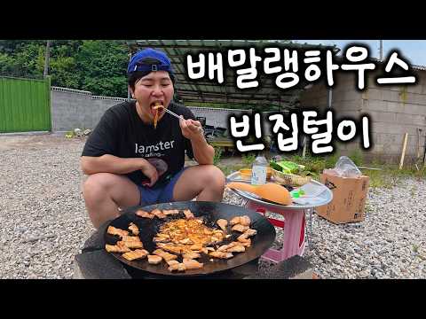 배말랭하우스 빈집털이 브이로그 (feat.솥뚜껑 삼겹살)