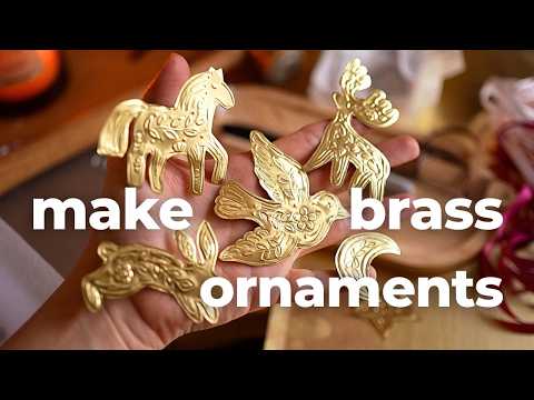 Tutorial How to Make BRASS ORNAMENTS - Embossing Metal Festive Decorations